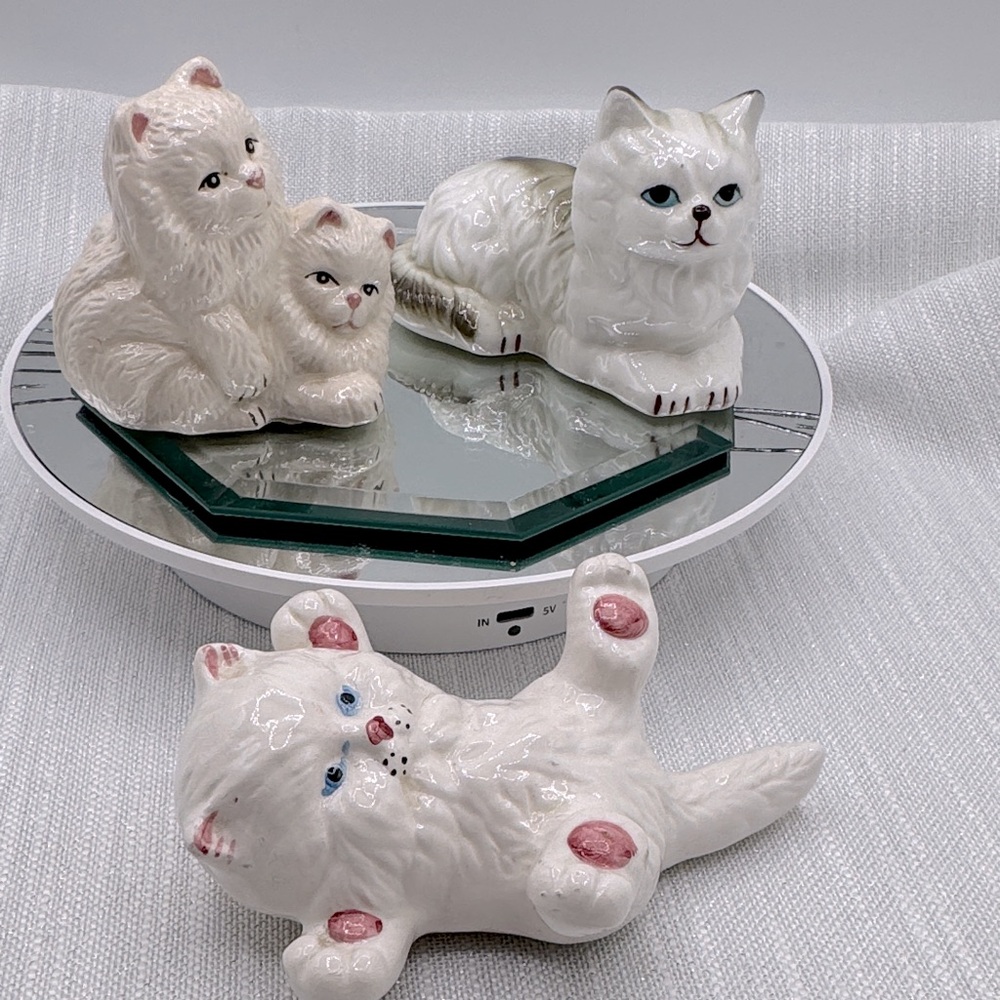 Cat Figurines bone china Vintage collectible of 3 figurines